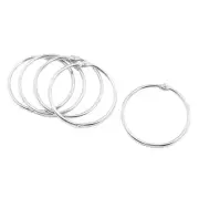 5 Pcs Pull Closure Silver Tone Round Circle Mini Key Ring Keyring