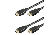 2x Goobay 50cm Male HDMI Cable Connector Cord w Ethernet For Laptop PC Black