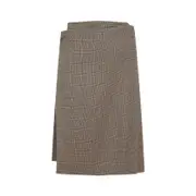 [Phoebe Philo] Phoebe Philo-Brown Kilt Wool Midi Skirt-Donna 38 FR
