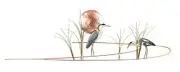 Bovano - Wall Sculpture - Great Blue Heron w/ Grasses