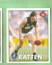 1996 AFL SELECT STICKER #44 BRETT RATTEN, CARLTON BLUES