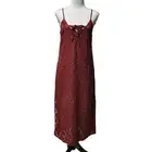 NWT Band of the Free Lila Midi Dress Women's XS Merlot Fairy Core Whimsi Goth