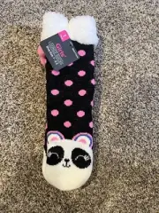 girls Panda Bear Winter lounge socks- NWT size 7-8.5
