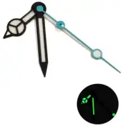 Blue Second Hand Watch Hands with Painted White Lume and Matted Black Trim for N