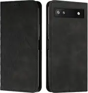Compatible with Google Pixel 6a 5G Magnetic Closure Wallet case Cover,Compatible with Google Pixel 6a 5G Flip Kickstand Case Black
