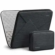 Inateck 13 inch Shockproof EVA Laptop Sleeve Compatible with 13 inch MacBook iPad Air Pro M4 M3 M2 M1 2025-2016, with Accessory Bag, Black Gray