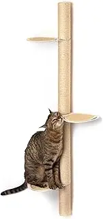 xympo 51" Wall-Mounted Cat Tree – Modern Space-Saving Cat Shelf with Sisal Scratching Post & Steel Climbing Steps – Stylish Cat Wall Furniture for Small Spaces