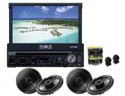 Absolute AVH-9000 7" In-Dash With 2 Pairs Of Pioneer TS-G1620F 6.5" speaker and