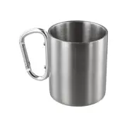 Double Layer 201 Stainless Steel Cup Coffee Cup 1pc 300ml Silver Outdoor Camping