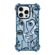 iPhone 16 Pro Bounce Case MagSafe Compatible FACE MOSAIC SKETCH 4 CLEAR CASE IPHONE, ABSTRACT MINIMAL PEOPLE MEN ILLUSTRATION By Ebi Emporium
