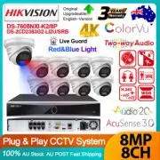 Hikvision 8CH 4K 8MP ColorVu AI CCTV System Acusense3.0 IP Camera Red&Blue Light