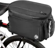 Bike Insulated Rack Bag, 10 L Large Capacity Bicycle Trunk Cooler Bag with Doubl