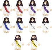 10 Pcs Mini Jesus Figurines in Bulk, Little Jesus Figures with 10 Dot, Tiny Jesus Love You Figures to Hide and Seek, Pocket Jesus Mini Figure for Sunday School Religious Party Gift Easter Egg Stuffers