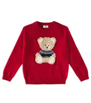 [Il Gufo] Il Gufo Embroidered virgin wool sweater Y 12 red