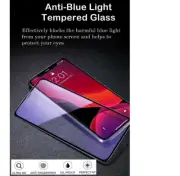 For iPhone 15 14 13 Anti-Blue Light Tempered Glass Screen Protector -BLACK EDGE