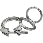 Aeroflow 4.5" V Band Clamp Kit 2 X Weldrings & 1 X Stainless Clamp - AF92-4500