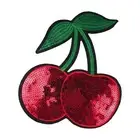 Cherry Iron on Patch Decoration Sequined Cherry Patch for Clothes Hat Shoes