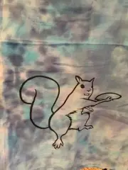 Disc Squirrel Tie Dye Disc Golf Towel Red White and Blue Patterns Cool Funny USA