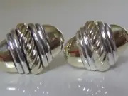 $1050 DAVID YURMAN 14K GOLD ,SS CABLE CUFFLINKS