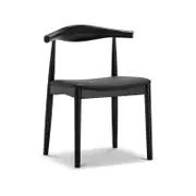 Elba Set of 2 Black Solid Ash Wood Dining Chair