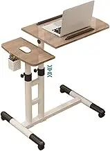 Stand Up Desk Mobile Laptop Desk Bedroom Bedside Lifting Standing Desk, Portable Mobile Study Table with Casters, Foldable Storage, Double Fence/Pen Holder(Primary Colors)