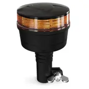 LED 12/24V Flashing Beacon Warning Light Amber DIN Pole Mount Rotating Strobe