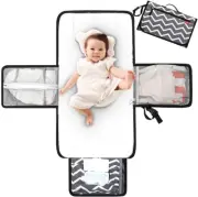 Portable Nappy Changing Mat Travel Baby Change Mat with Wipe-Pocket and Head Cus