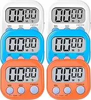 Kitchen Timer,6 Piece Multi-Function Electronic Timer,Magnetic Digital Timers Big LCD Display The Loud/Silent Switch Countdown Timer 1