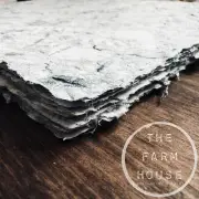 Handmade Paper -8.5 X 11.5 - Antique Laid & Deckled Edge -5 Pack -“BOOKSTORE”