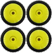 6mik Joker Tyres on Yellow Rim Rubber 15/25° - Mounted and Glued - Buggy TT RC 1/8 - RC Car - Competitions - Set of 4 Tyres