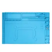 Soldering Mat 17.7"x11.8" Silicone Large Magnetic Electronics Work Mat, Blue