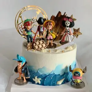 海賊王蛋糕裝飾路飛擺件插件生日插牌索隆火拳艾斯男孩男生航海王