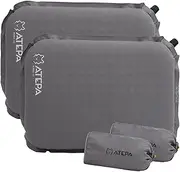 ATEPA Inflatable Seat Cushion Lightweight Self-Inflating Memory Foam Seat Cushion for Stadium Camping, Bleachers, Airplane Travel, Waterproof Portable Seat Cushion Chair Pad 2 Pack