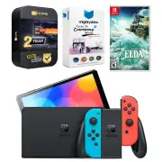 Nintendo Switch Neon Red/Blue OLED Console + Zelda: Tears of the Kingdom Bundle