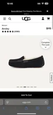 UGG Women's Ansley Slipper Size 6D Black