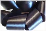 5 YARDS - 2 1/4" OFFRAY BLACK SINGLE FACE SATIN DESIGNER RIBBON FOR HAIRBOW BOW