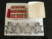 Christmas cookie cutters with Xmas gift box and ribbon - New