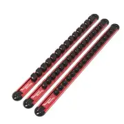 Aluminum Tool Socket Holder 3-Piece Set | Red, 1/4-Inch x 16 Clips, 3/8-Inch ...