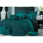 Queen size Teal green 3pcs Quilt Cover / doona cover Set
