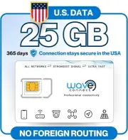 Lightweight 25GB SIM - 4G/5G Data Plan for Verizon, AT&T, T-Mobile - One Login