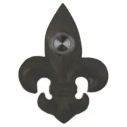 Decorative Doorbell Small Fleur De Lis Lys Black Push Lighted Button Plate