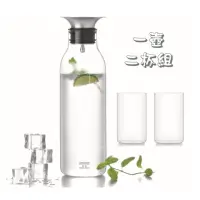 在飛比找momo購物網優惠-【SAMADOYO】900ML玻璃冷水瓶+350ML玻璃杯*