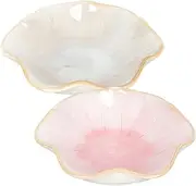 iplusmile Ceramic Jewelry Dish 2pcs Ring Dish Ceramic Trinket Tray Jewelry Plate Display Key Bowl Decorative Small Sundries Holder for Earrings Necklaces Bracelet Watch Keys Ceramic Jewelry Tray
