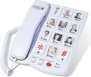 Future Call FC-0613 Picture Care Desktop Phone with 40db + Phone Number Storage Protection - New Feature - 2018 Model
