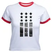 Creed Poster Stars Women's Cropped Ringer T-Shirt - White Red