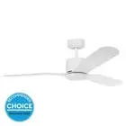 Iluka 52" DC Eglo Ceiling Fan with LED Light in White