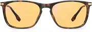 Goiteia Orange Glasses with Blue Light Filter - Amber Tinted Screen Glasses for Better Focus at Work/Improved Sleep/Eye Strain, Orange tortoiseshell frame (better concentration at work), M