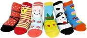 kilofly Non-Skid Cozy Soft Socks [Set of 6 Pairs], Panda & Ducky, for Girls, 6-18 Months
