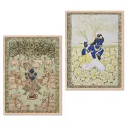 Set of 2 Madhubani Art Framed Painting Shrinath Krishna for Home Decor