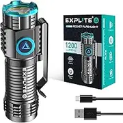 Explite Mini LED Torch Rechargeable USB-C, Magnetic Small flashlight High Lumens with Lanyard, Clip & Keyring, Powerful Pocket Flash Light, EDC Handheld Torches for Emergency, Camping, Hiking, Running